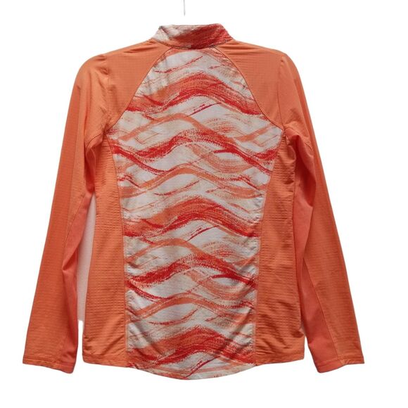 SanSoleil Shirt Women's S 1/4 Zip Pullover LS Golf UV 50+ Cooling Peach Orange - Picture 5 of 12